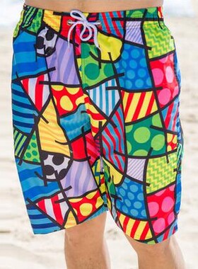 夏季海边度假宽松速干五分短裤花大裤衩休闲清沙滩潮牌男裤优惠价