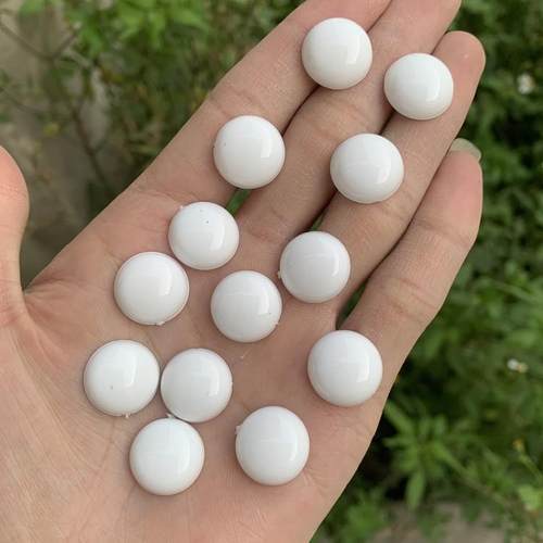 水贴眼白色贴珠12mm-20mm圆形纯白色半圆钻无孔瓷白色亚克力 整包