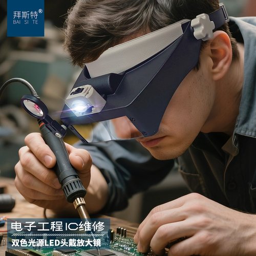 头戴式放大镜拜斯特带灯高清