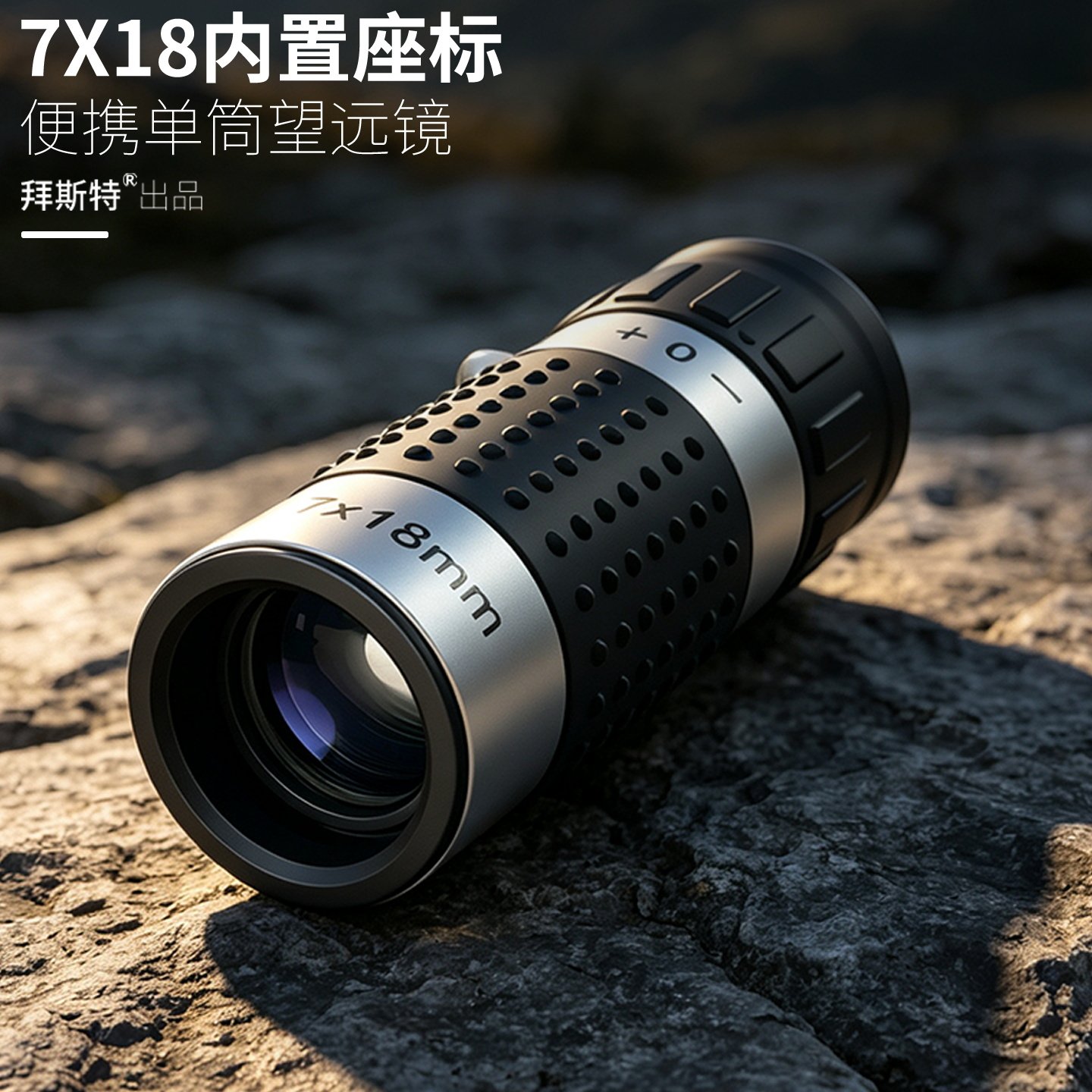 户外单筒望远镜高清带刻度高尔夫球赛户外观景测距迷你望远镜