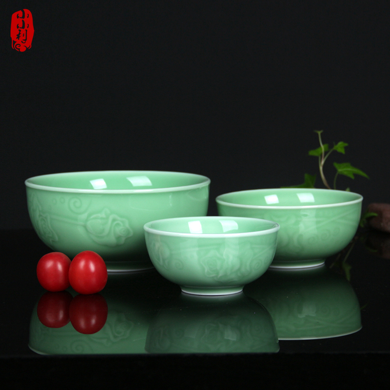 包邮龙泉青瓷米饭碗碗陶瓷