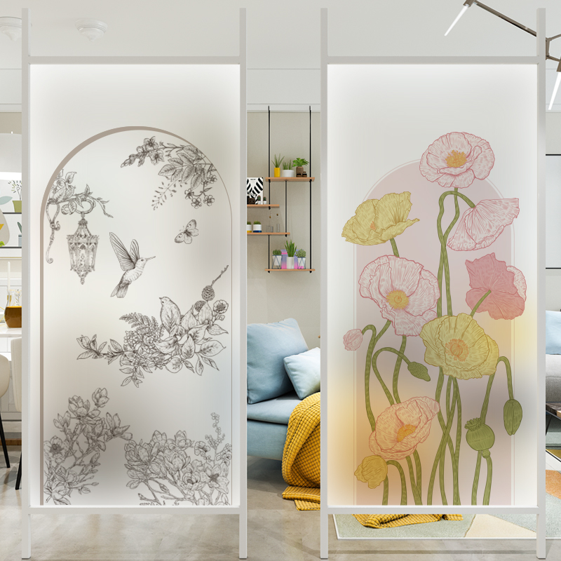 透光不透人客厅浴室静电玻璃贴膜