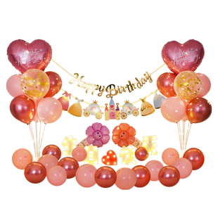 生日快乐装饰场景布置用品惊喜气球派对背景墙儿童宝宝周岁男女孩