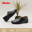 Bata低跟单鞋女2026春季商场新款时尚舒适通勤羊皮休闲鞋