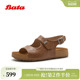 户外休闲厚底羊皮凉鞋 Bata勃肯鞋 时尚 商场新款 AUH36BL6 女2026夏季