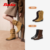 弹力瘦瘦靴西部靴AAH40DZ5 Bata百搭时装 所有女生 衣橱直播间