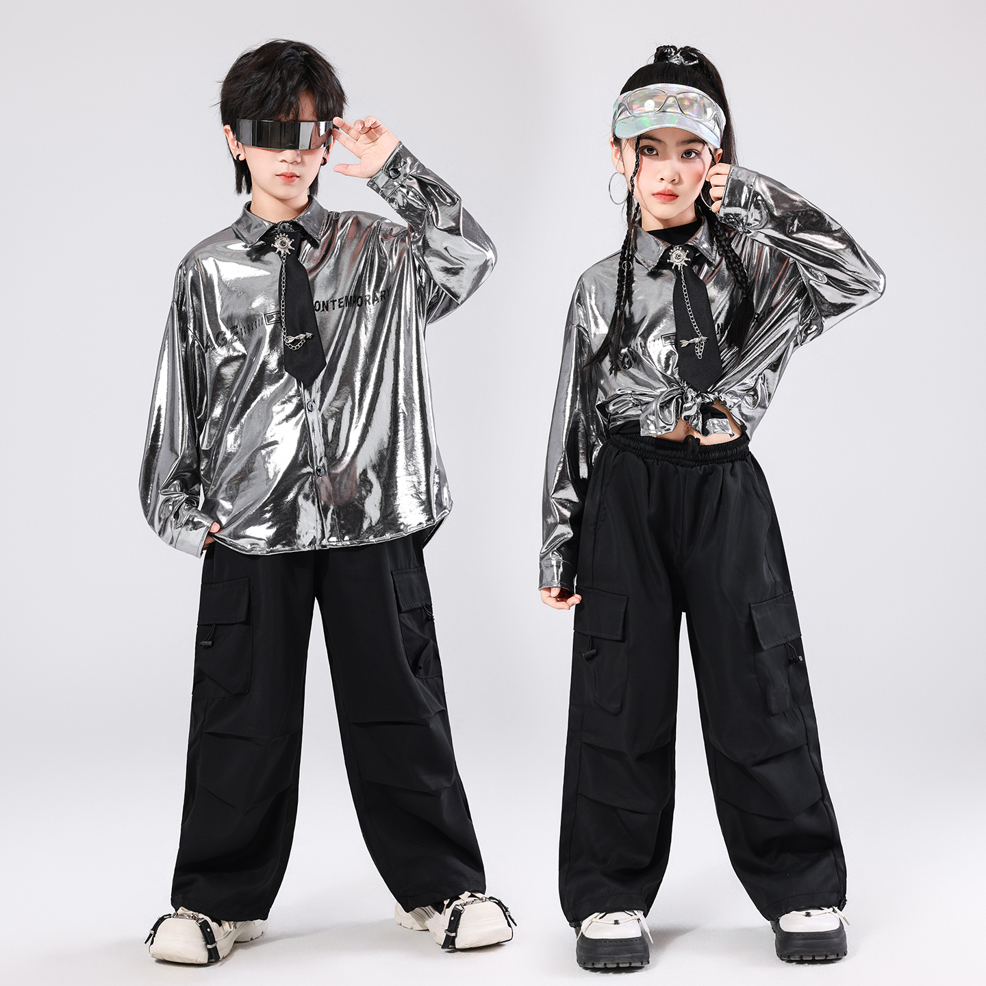 儿童啦啦队演出服小学生运动会服装爵士舞女童幼儿园舞蹈服表演服