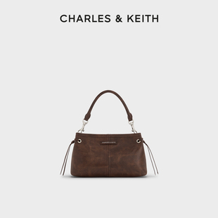 CHARLES&KEITH25秋季 50671788復(fù)古簡(jiǎn)約手提小方包斜挎包 CK2 新品