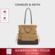 30782756 CHARLES&KEITH26春新品 CK2 1大容量绒面托特包双肩包