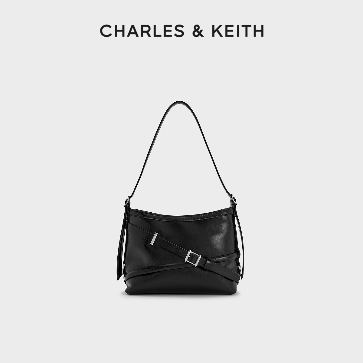 CHARLES&KEITH绑带时尚腋下包