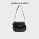 20671821翻盖式 CHARLES&KEITH25冬新品 CK2 单肩腋下包包挂小猪包
