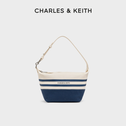 CHARLES&KEITH条纹帆布腋下包