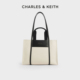 30781775 CHARLES&KEITH25冬新品 CK2 1拼色大容量手提单肩托特包