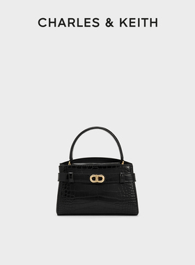 CHARLES&KEITH秋冬女包CK2-50270880-1单肩手提鳄鱼纹凯莉包婚包