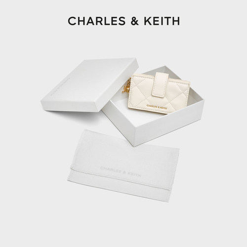 CHARLES&KEITH复古菱格短款卡包