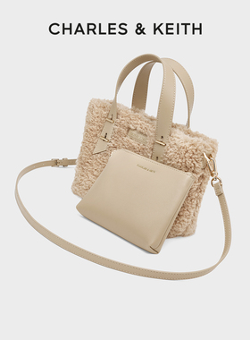 CHARLES&KEITH25冬新品CK2-30782725-2简约子母托特包斜挎毛绒包