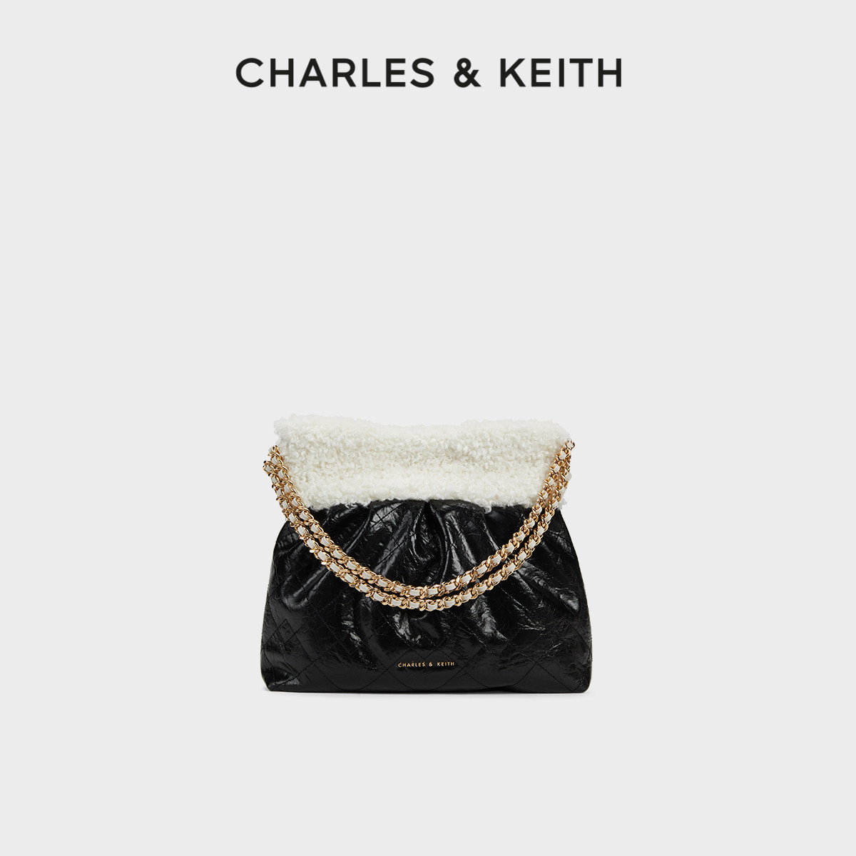 CHARLES&KEITH秋季穿搭CK2-20671559中号链条腋下托特包流浪包女