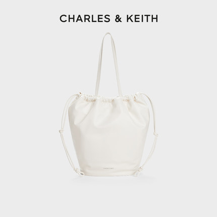 CHARLES&KEITH24夏新品CK2-30151388双面柔软大容量抽绳水桶包女