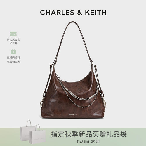 CHARLES&KEITH大容量链条双肩包