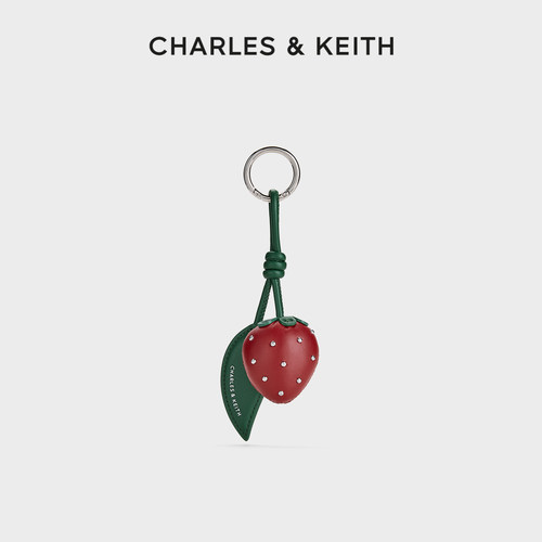 CHARLES&KEITH趣味草莓皮质包挂