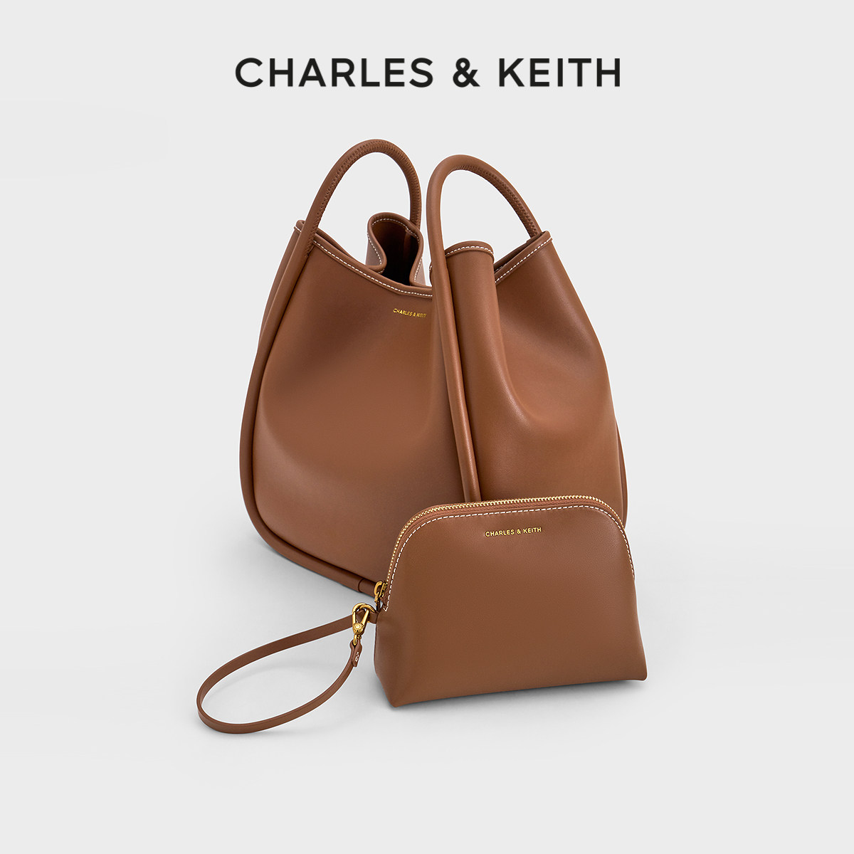 CHARLES&KEITH子母袋CK2-30781483女士大容量通勤实用单肩托特包