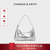 CHARLES&KEITH秋冬CK2 包店专享 40782472褶皱链条hobo腋下包女