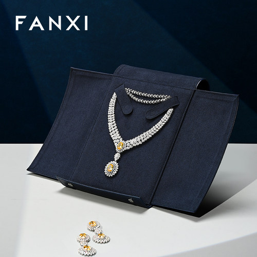 凡西fanxi珠宝首饰袋pu皮蓝色