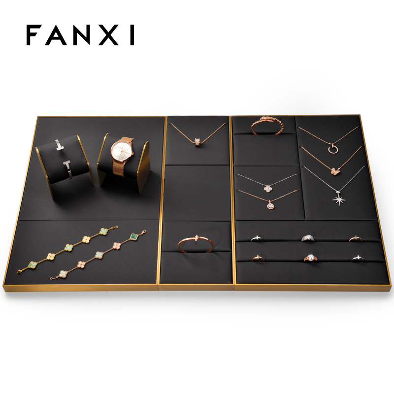 凡西FANXI轻奢金属珠宝展示道具戒指项链耳饰陈列架首饰托盘套台