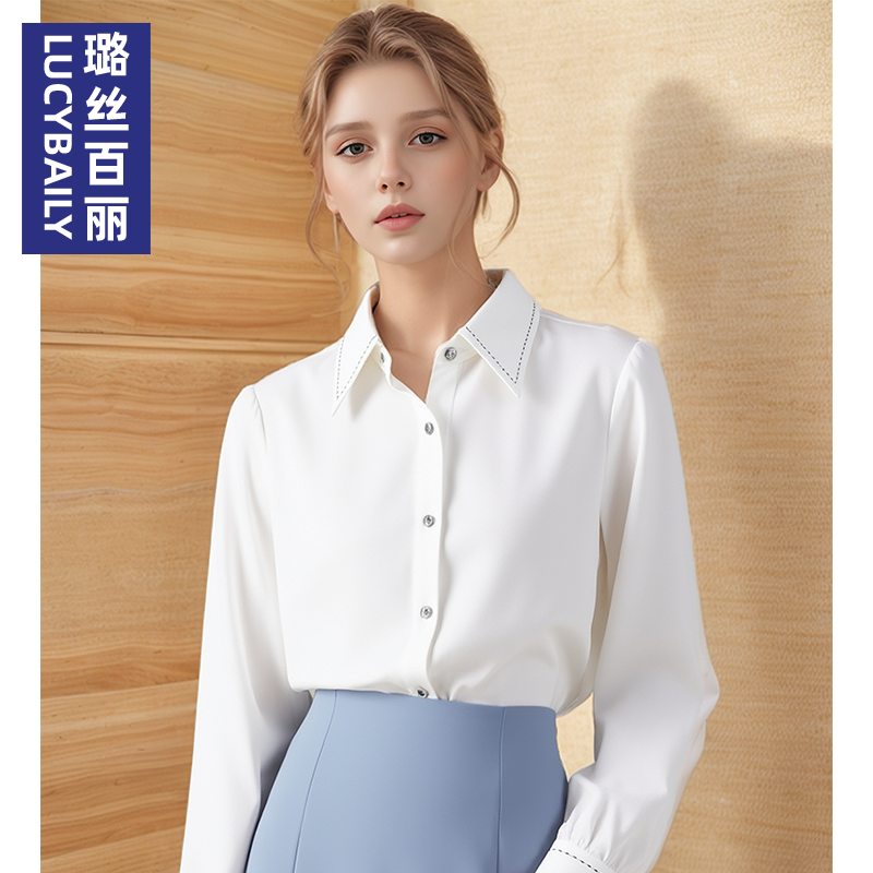 长袖衬衫女2025新款职业通勤雪纺衬衣商务正装高级感时尚气质小衫