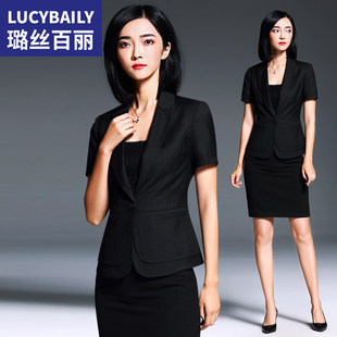 女夏短袖 工作服新款 西装 气质ol正装 职业装 套装 套裙 品牌清仓