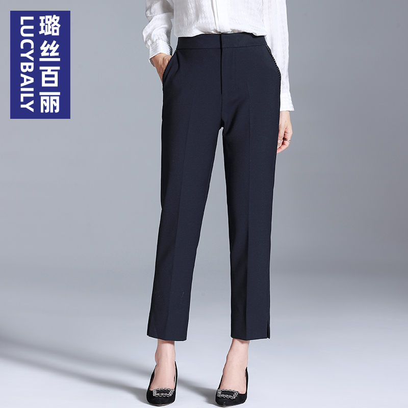 职业长裤黑色西装裤显瘦直筒裤女