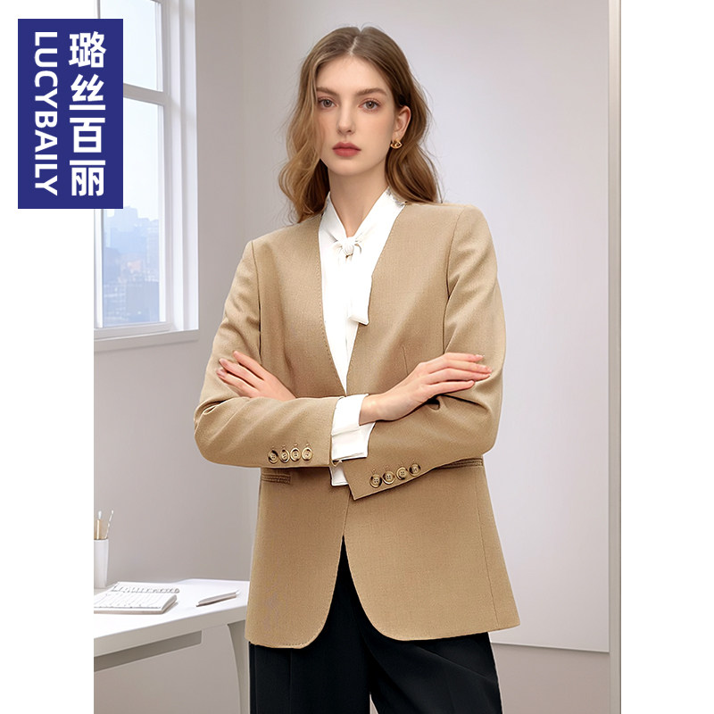 气质V领西装外套女长袖职业商务通勤正装2025新款上衣时尚休闲,童装/婴儿装/亲子装,普通外套,淘宝优惠券,粉丝福利购,淘宝优惠卷