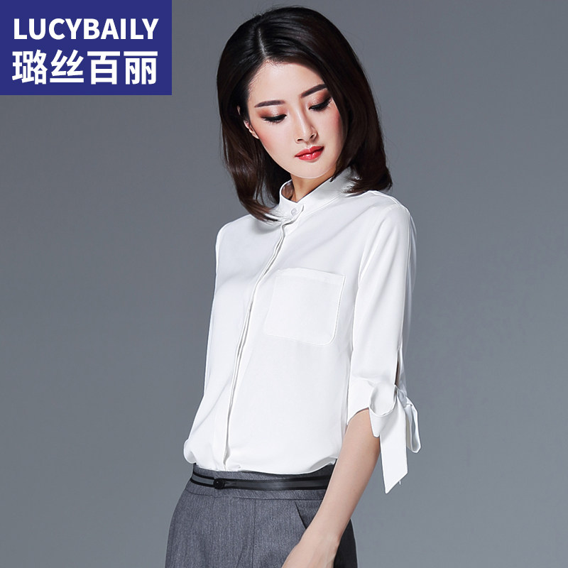 XY Lusi Belle shirt 2021 Stand collar fashion bow Sleeve Easy Occupation Chiffon shirtin the Women's clothing/Boutique , Shirt  category - from Buy2taobao.com to provide professional Taobao agent buy service