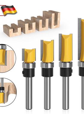 德国旗舰1/4柄仿形轴承修边刀木工铣刀 轴承直刀木工铣刀加长直刀