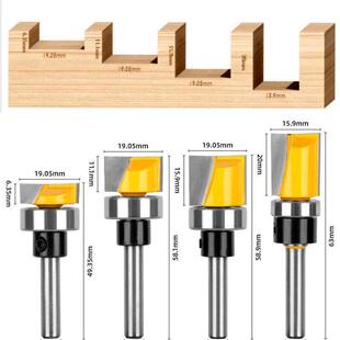 轴承清底刀彷型清底刀平底刀头木工铣刀具彷形清底柄带轴承修边