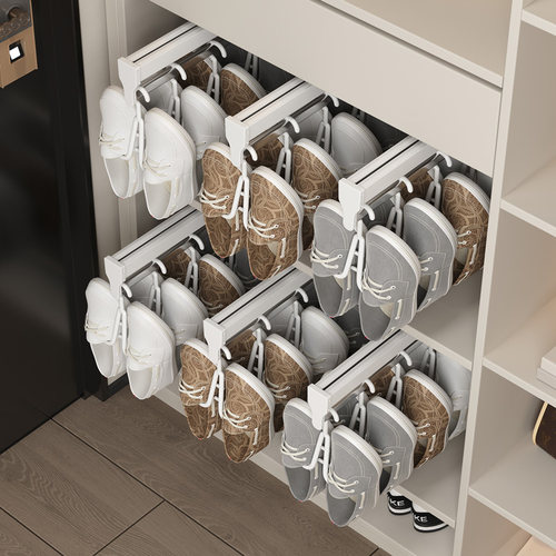 聚梦抽拉式鞋架柜内伸缩滑轨