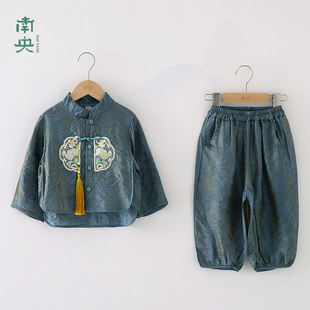 日常可穿汉服男童春秋季薄款儿童唐装中式国风小男孩中秋演出服装