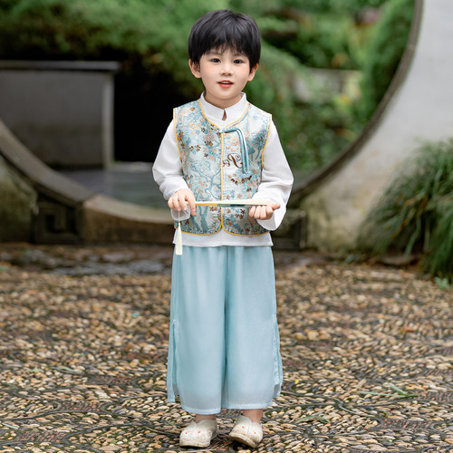 中秋节儿童服装汉服男童新中式