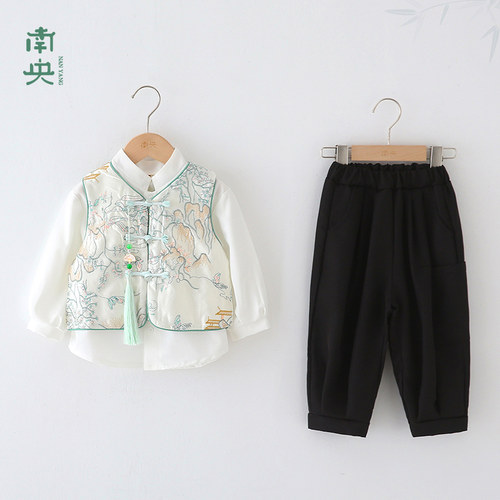 国风男童汉服套装宝宝新中式衬衫
