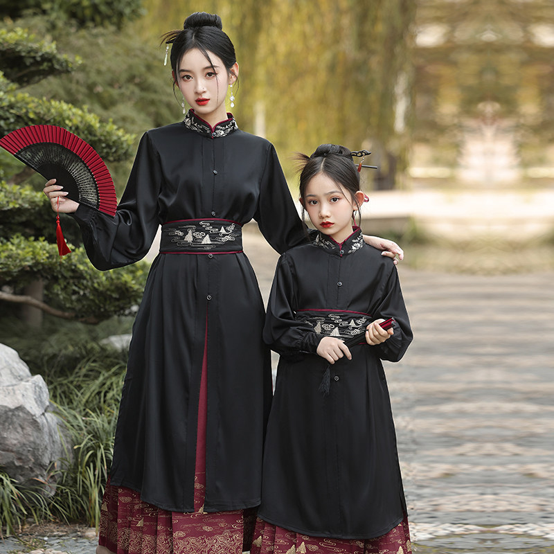 亲子装母女款汉服女童马面裙套装图片