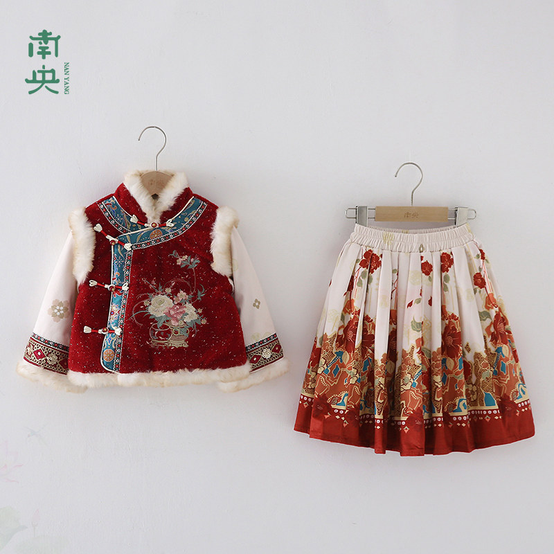 拜年服女童冬装棉袄儿童红色唐装棉衣裙子小女孩汉服冬季加厚过年,童装/婴儿装/亲子装,汉服,淘宝优惠券,粉丝福利购,淘宝优惠卷