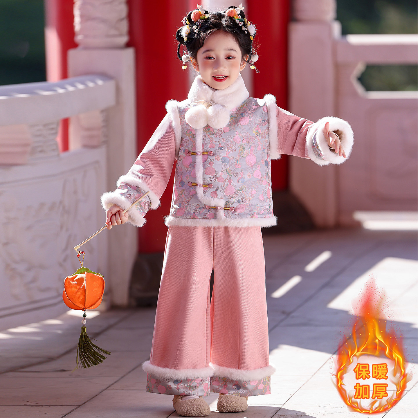 中国风女童冬装汉服套装新中式儿童唐装拜年服小女孩过年新年衣服,童装/婴儿装/亲子装,唐装,淘宝优惠券,粉丝福利购,淘宝优惠卷