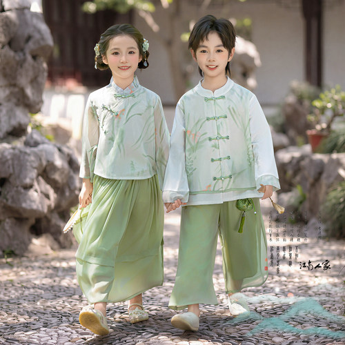 中秋节儿童服装汉服男童新中式