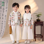 改良汉服男童春装 国风小少爷儿童唐装 女童长袖 秋季 演出 套装 新中式