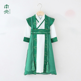 儿童汉服男童中国风宋朝明制飞鱼服男孩唐装春秋宝宝长袖夏季长袍