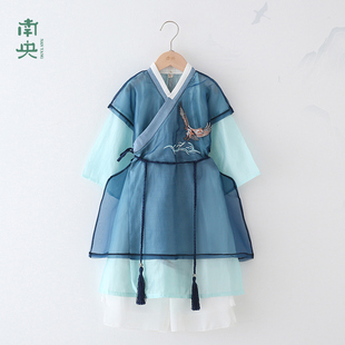 汉服男童宋朝明制长衫中国风古装儿童唐装飞鱼服武侠男孩春秋薄款