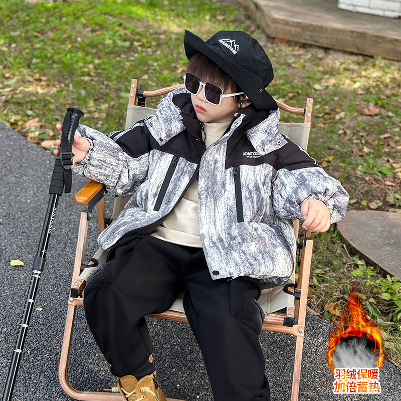 男童羽绒服冬季2026新款儿童外套宝宝男孩加厚小童冬装50%白鸭绒