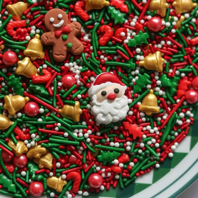 2025圣诞节糖果老人拐杖雪人糖牌可食用糖针雪花混合蛋糕装饰点缀