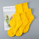 黄色本命年红色新年纯棉运动袜子四季 中筒短袜女中筒考试圣诞男款