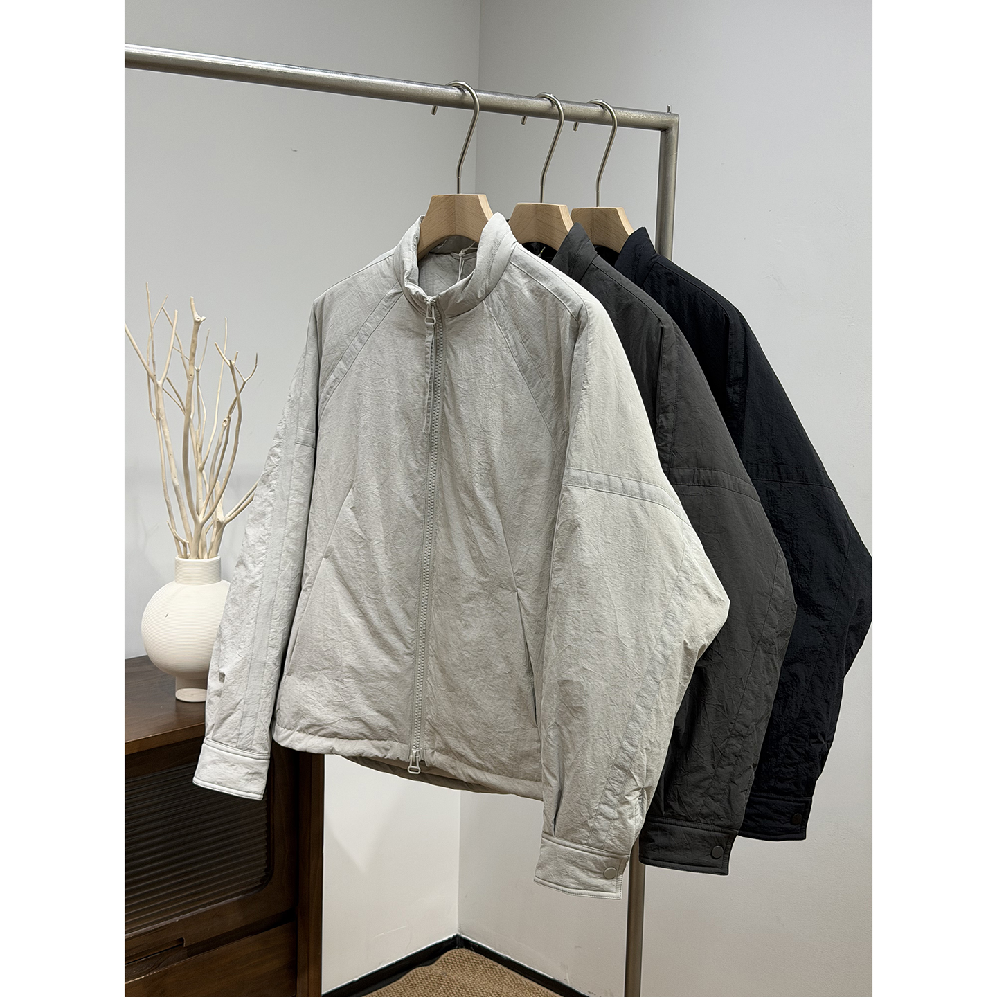 90白鹅绒立领短款羽绒服男女廓形净版日系高级感时尚青年保暖外套